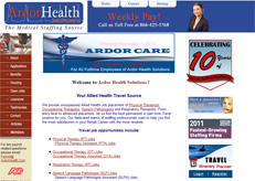 Ardor health Solutions former web design.