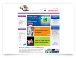 Custom web design for a company which sells dental products